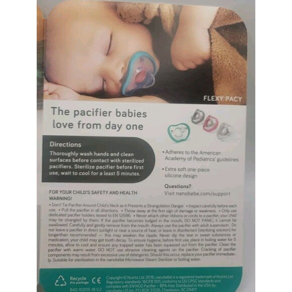 Nanobebe My Baby’s First Pacifier Silicone 0+ BPA Free Extra Soft - Picture 5 of 5